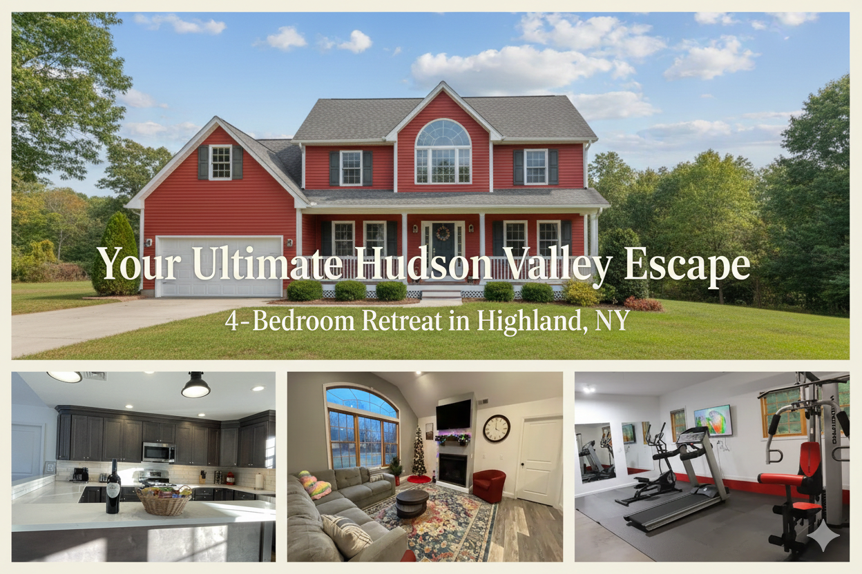 Your Ultimate Hudson Valley Escape: A Dream 4-Bedroom Retreat in Highland, NY